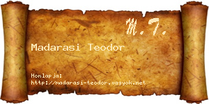 Madarasi Teodor névjegykártya